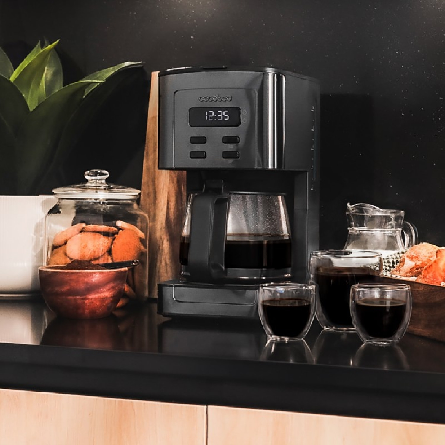 Cafetera de Goteo Coffee 56 Time, 800W de Potencia, Programa tu café, Acero Inox