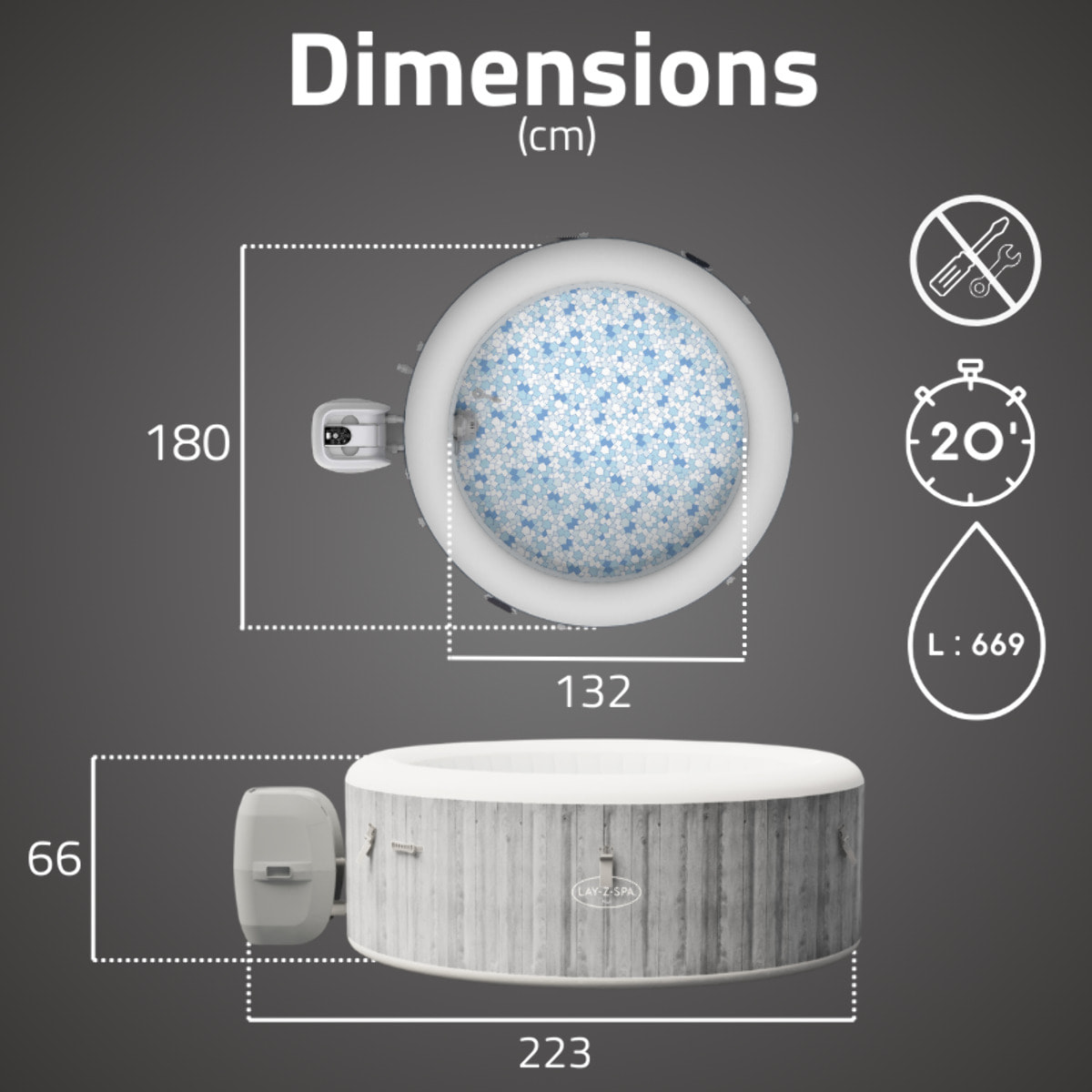 Bestway Spa gonflable rond Lay-Z-Spa Fiji AirJet 2-4 personnes