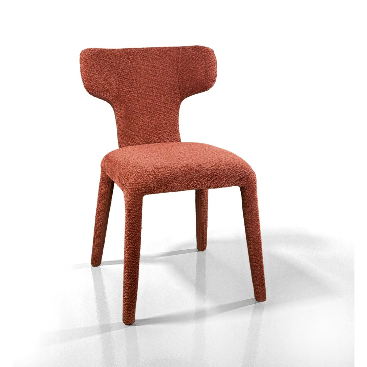 Lot de 2 chaises de salle à manger Tomasucci HERD, en tissu, rouge brique, 60 × 50 × 81 cm