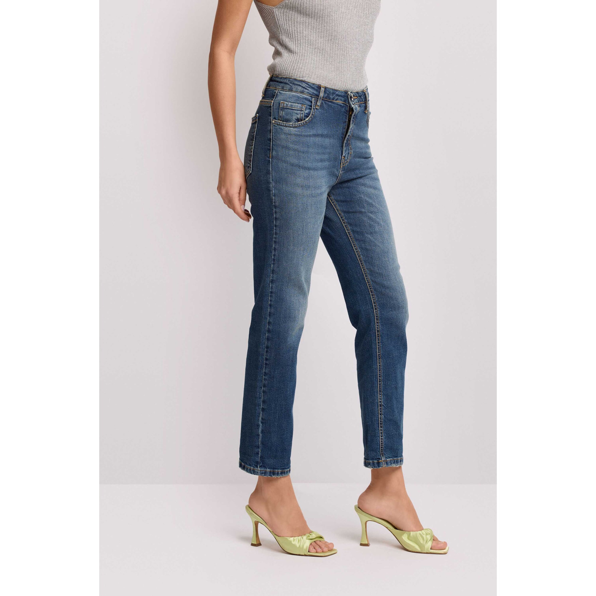 Kocca - Pantaloni in denim taglio cropped Donna, Denim