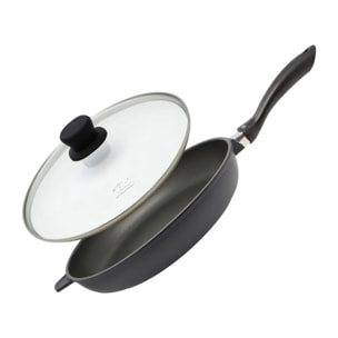 Poêle à frire 32 cm avec couvercle en verre sans PFAS Elo Alucast