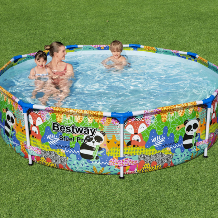 Bestway Piscine hors sol tubulaire ronde Bestway Steel Pro 274 x 66 cm décor panda