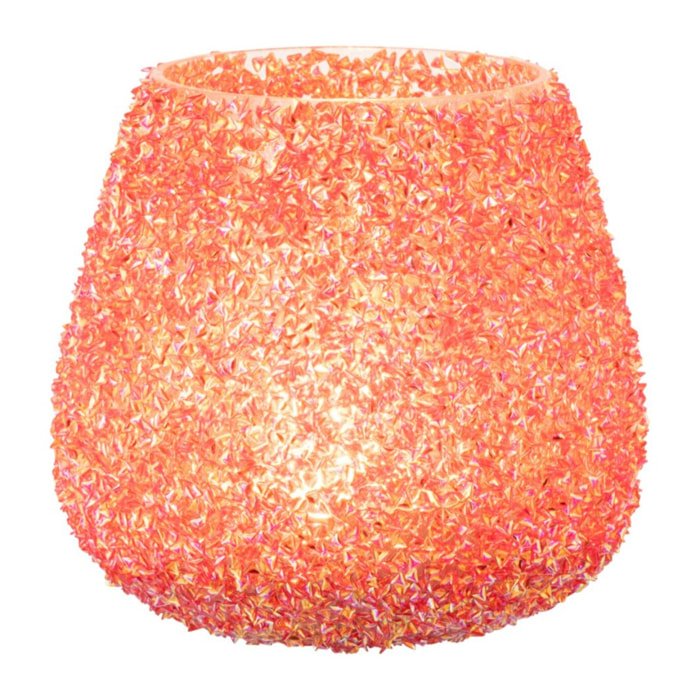 J-Line bougeoir Perles - verre - orange - medium