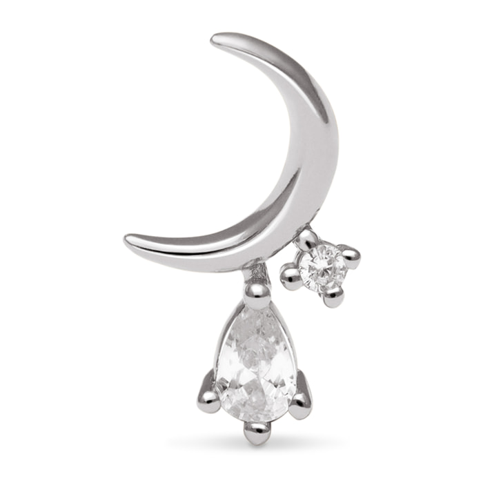 Orecchino Luna Spark Argento