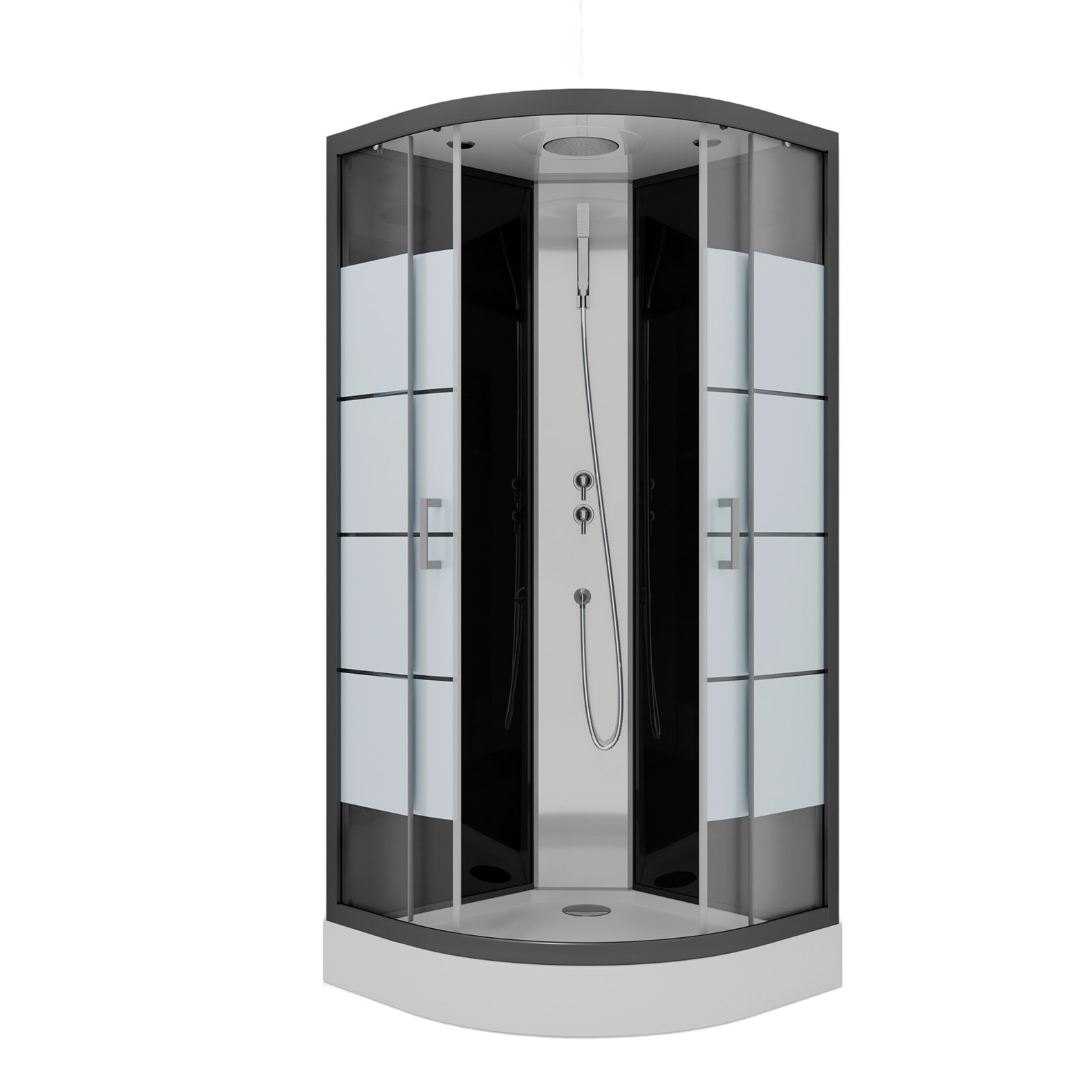 Cabine de douche SIMPLY STRIPE LOCKED 1/4 de cercle