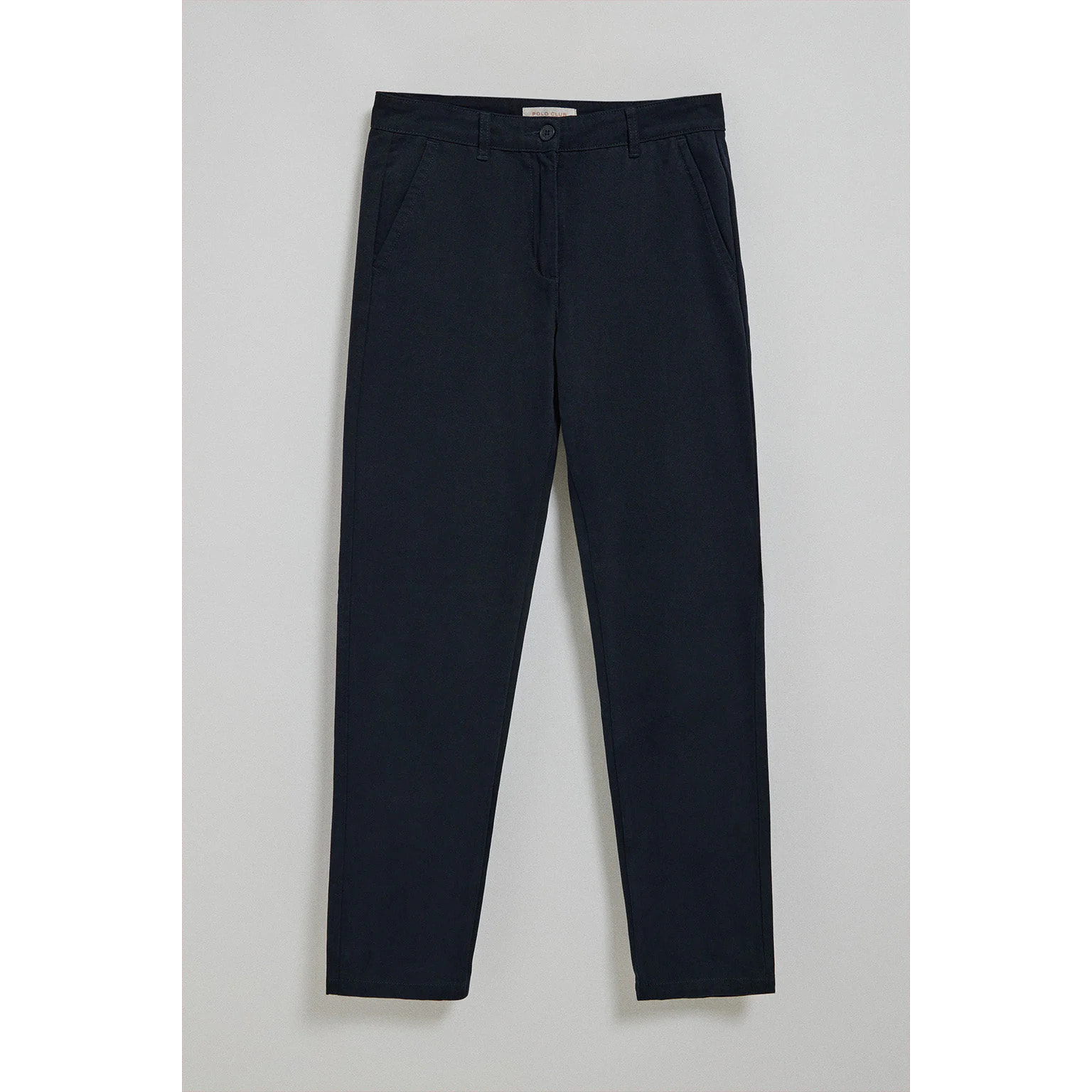 Pantaloni chino May blu marino con ricamo sulla tasca minimal Polo Club sulla tasca