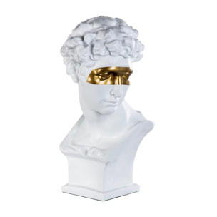 Figura Decoracion Resina Blanca Dorada 32x33x58 Cm