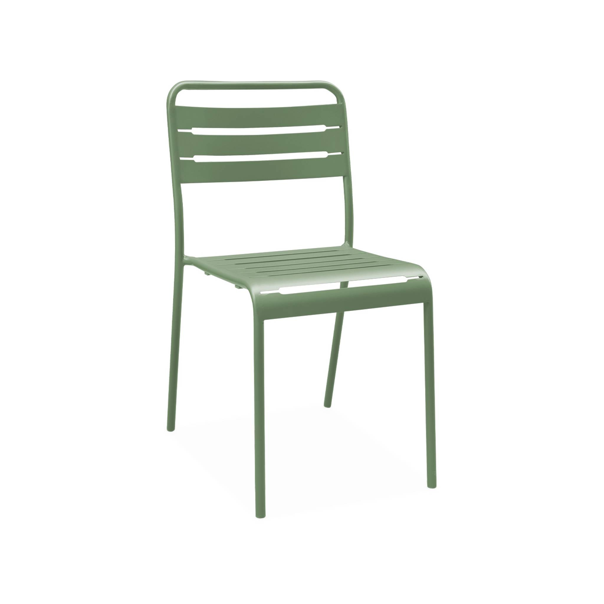 Table de jardin métal + 2 assises vert Amélia