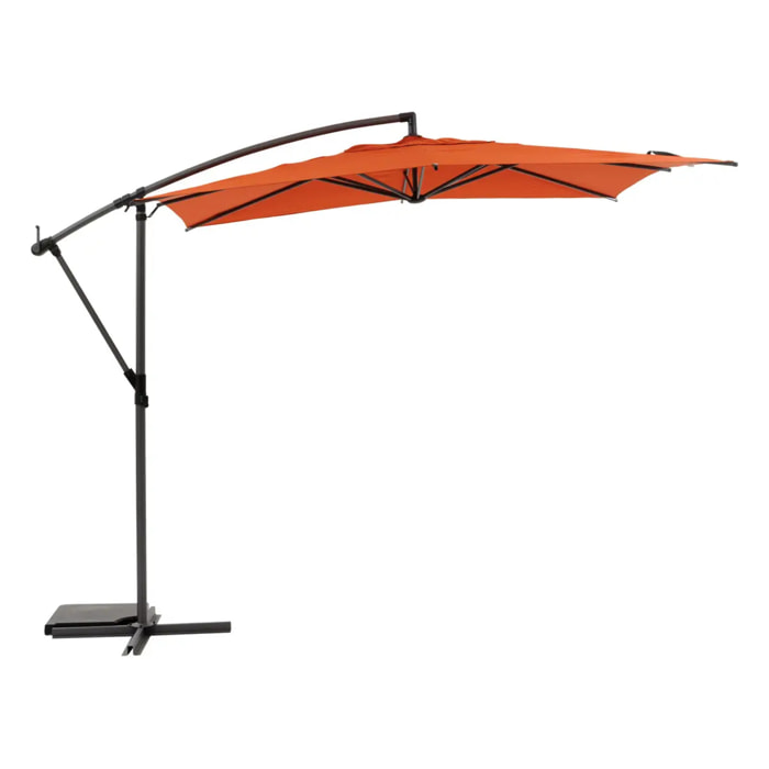 Parasol déporté carré "Manoa" Ambre 2,5 x 2,5m en aluminium acier et polyester