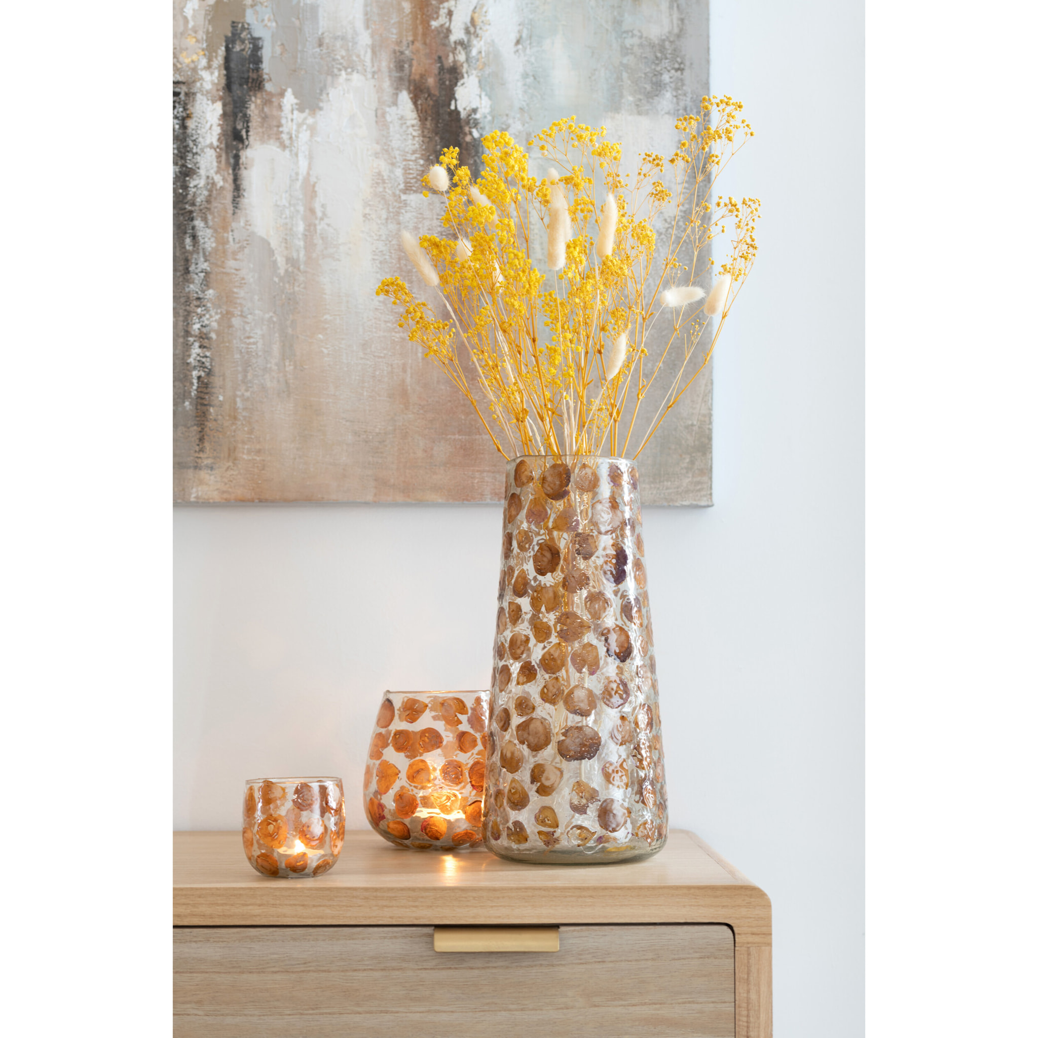 J-Line vase Gerard - verre - ambre - 36.5 cm hoog