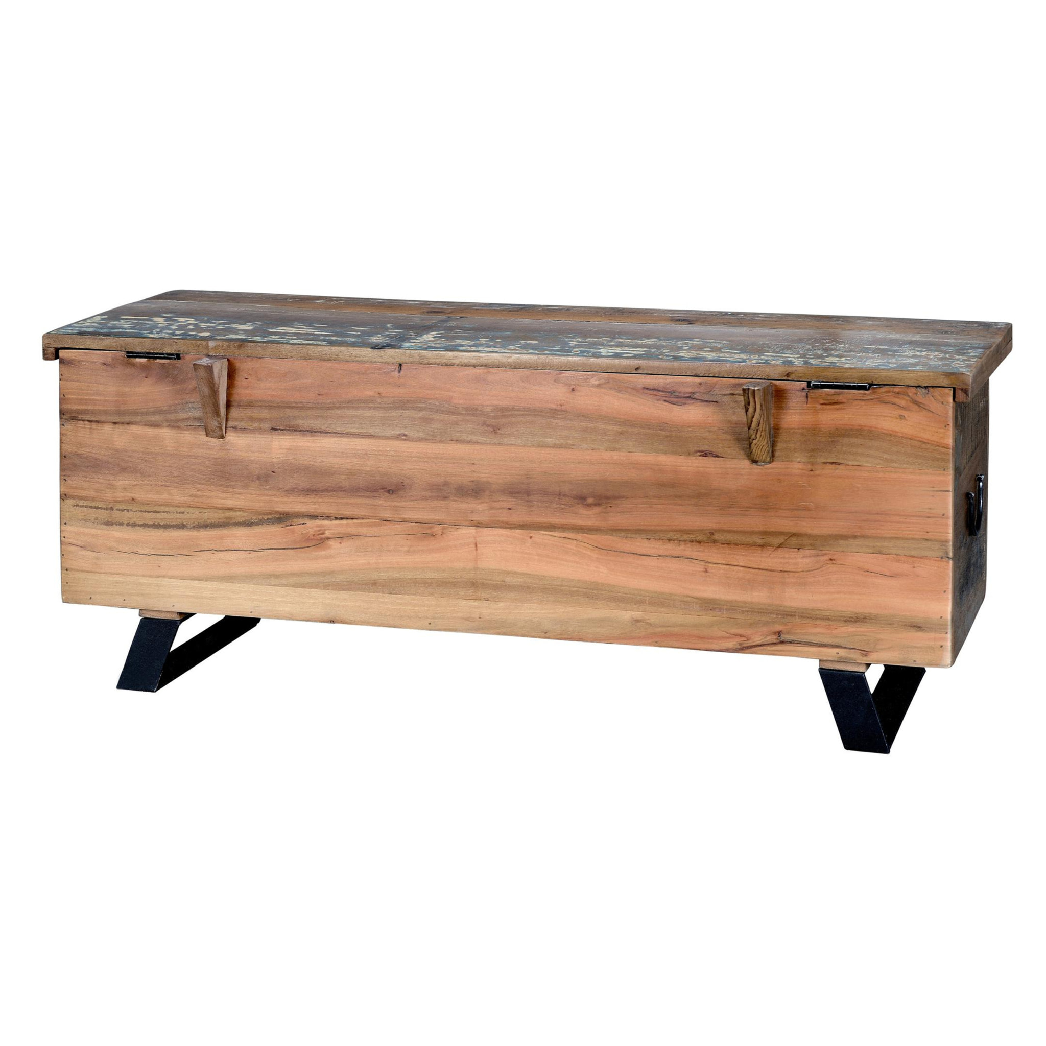 Baúle de Madera Reciclada 116 Cm Estilo Vintage Industrial