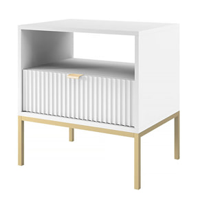 Table de chevet en bois "Tunis" - Blanche