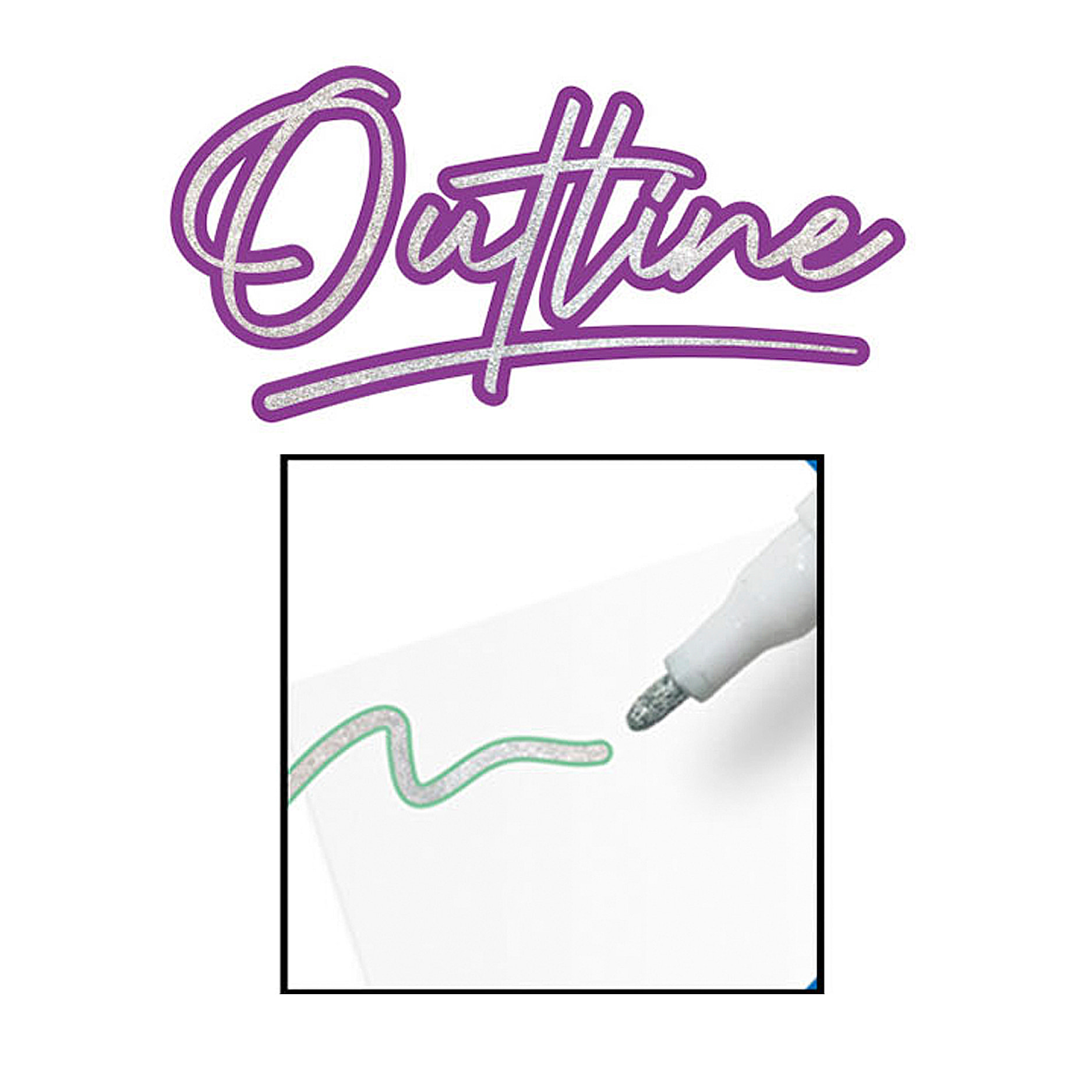 SET 8 PCS PENNA MAGICA OUT LINER DOPPIA LINEA