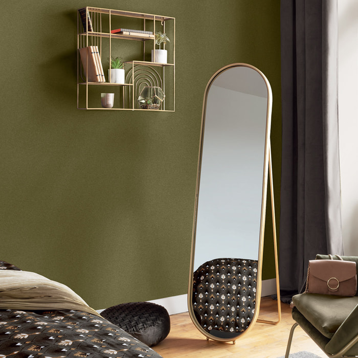 Miroir sur pied "Edi" métal doré 160x44cm