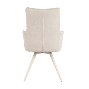 Chaise pivotante 180° avec accoudoirs tissu doux et pieds métal - TOMA