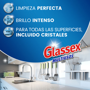 Limpiador multiusos Glassex recambio 1,5L, pack 2 unidades x 750ml