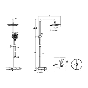 Colonne de douche VITRA Aquacontrol Charm 240 2F