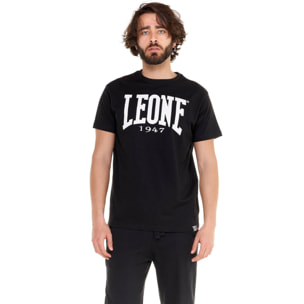 T-shirt in cotone elasticizzato a manica corta con logo grande Leone Basic