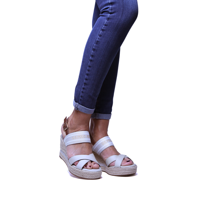 U.S. Polo Assn. - Sandali ALYSSA007W-4C2 in cotone per donna