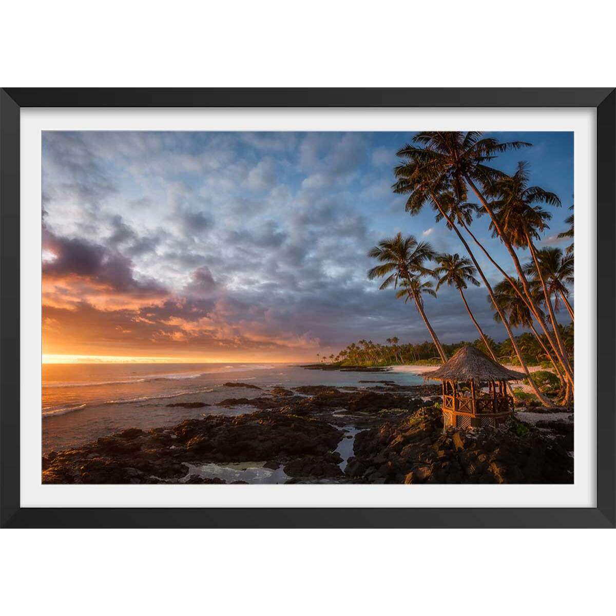 Affiche paysage paradis beach Affiche sous cadre noir