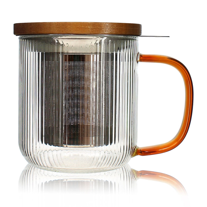 Tisanière en verre et anse ambre 300ml KARL