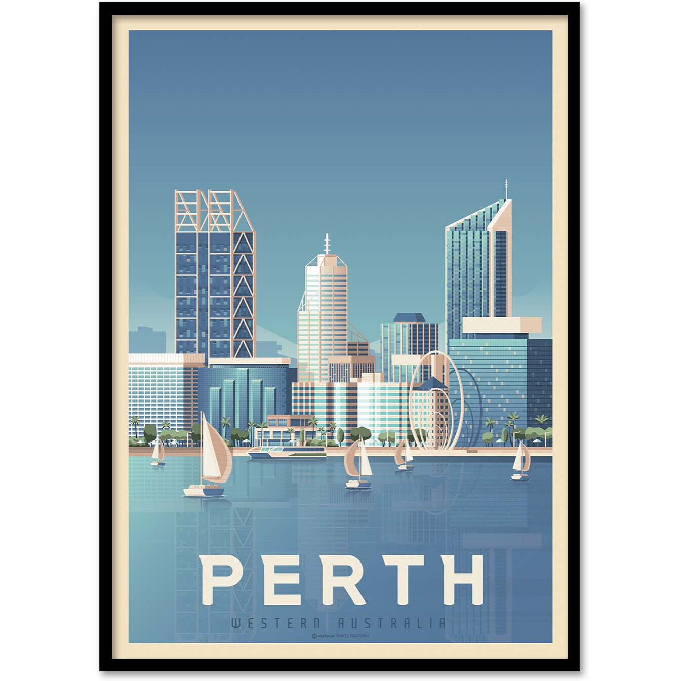 Affiche - Perth - Olahoop Travel Posters
