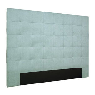 Tête de lit capitonnée en tissu effet velours vert lagon L160 cm HALCIONA