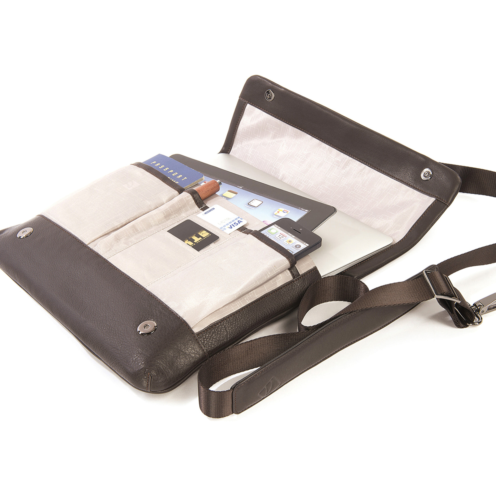 Borsa a tracolla  unisex In Vera pelle Made in Italy 23,5x34x4,5 cm