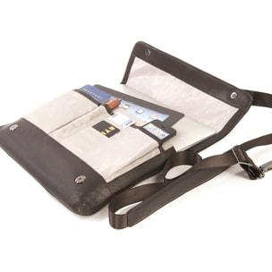 Borsa a tracolla  unisex In Vera pelle Made in Italy 23,5x34x4,5 cm