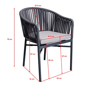 Chaise de jardin avec accoudoirs Santanyi beige Kare Design