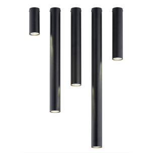 Lampada a sospensione Tecno in acciaio nero opaco