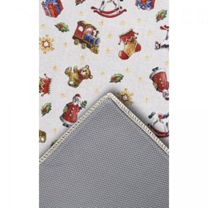 Tapis salon ou chambre enfant,  motif fêtes de SANTA, kilim original, entretien facile