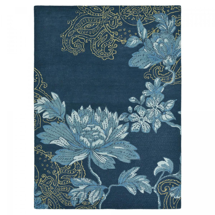 Tapis salon et chambre fait à la main en laine motif floral ZAQUI