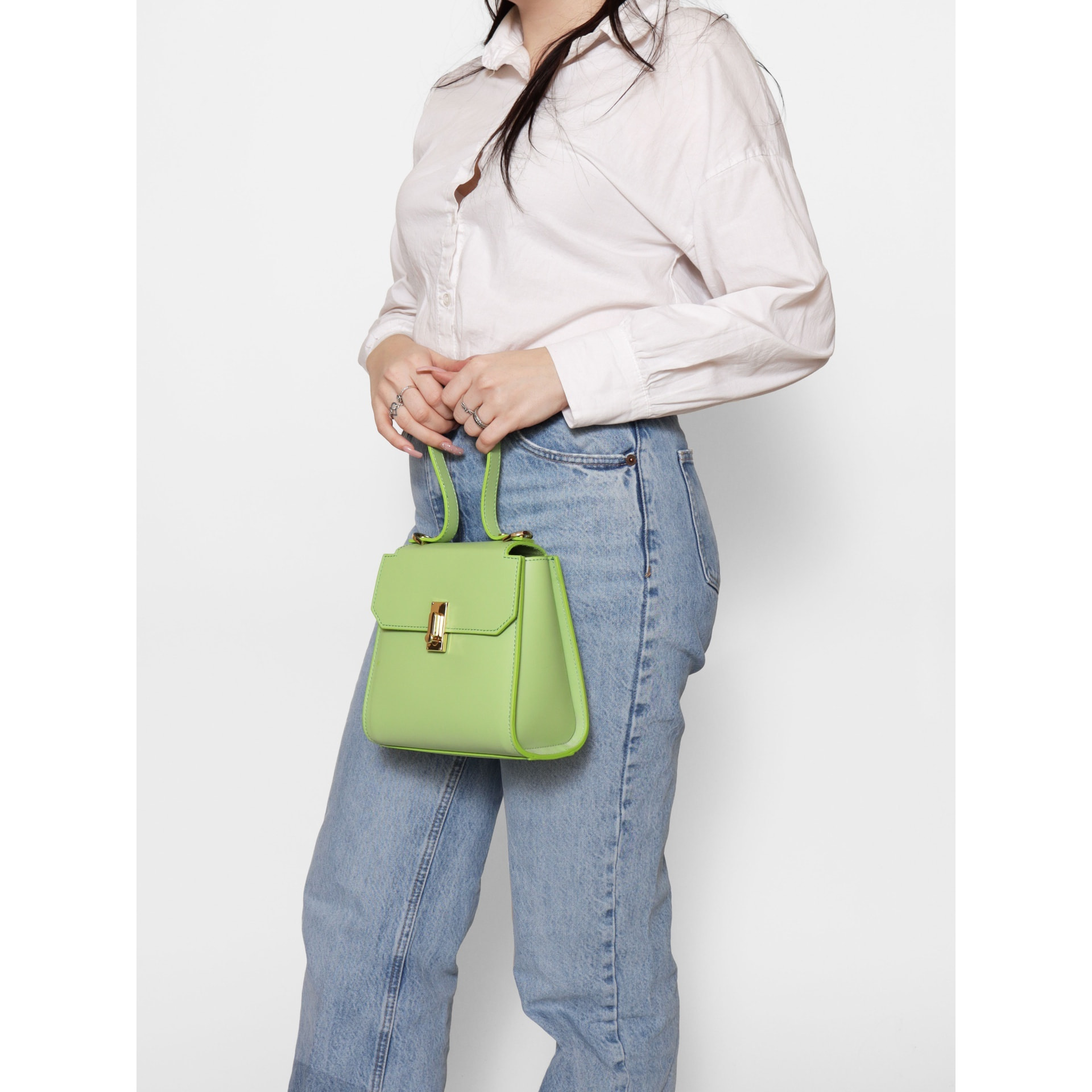 Borsa a mano da donna - Modello False - 100% pelle - 20.0 x 18.0 x 10.0 cm