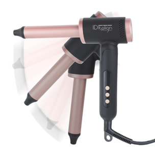 Fer à boucler professionnel pliable Cyclone Gun Air Tech Curling 55W - noir et rose