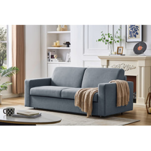 Canapé convertible express en tissu "Diana" - Couchage 140 cm - 3 places - Gris