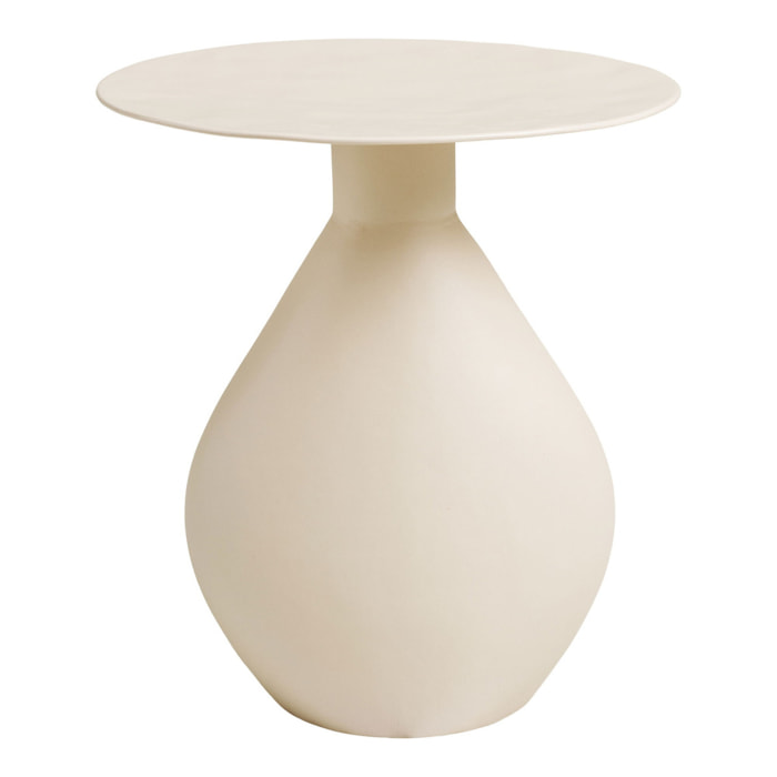 Tavolino d'appoggio Calais in metallo smaltato bianco sporco ø36×40 cm