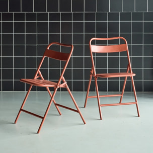 Chaise de jardin pliante acier (lot de 2) AMÉLIA