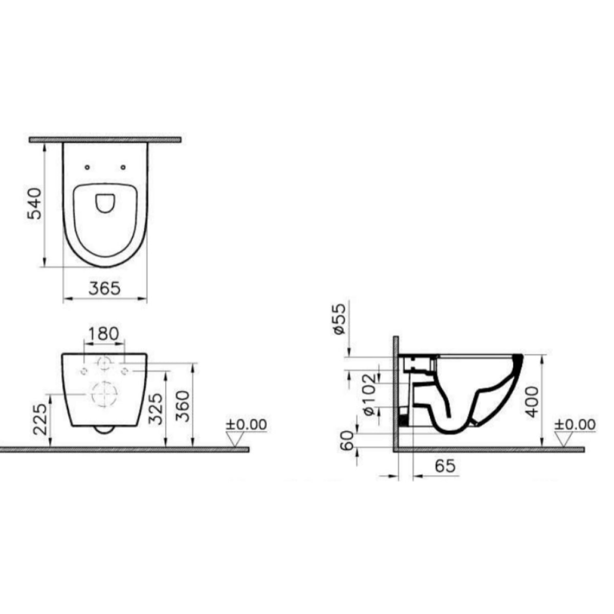 Pack WC bâti-autoportant + WC SAT infinitio sans bride + Abattant softclose + plaque en acier inoxydable, en PVD, Gun Metal