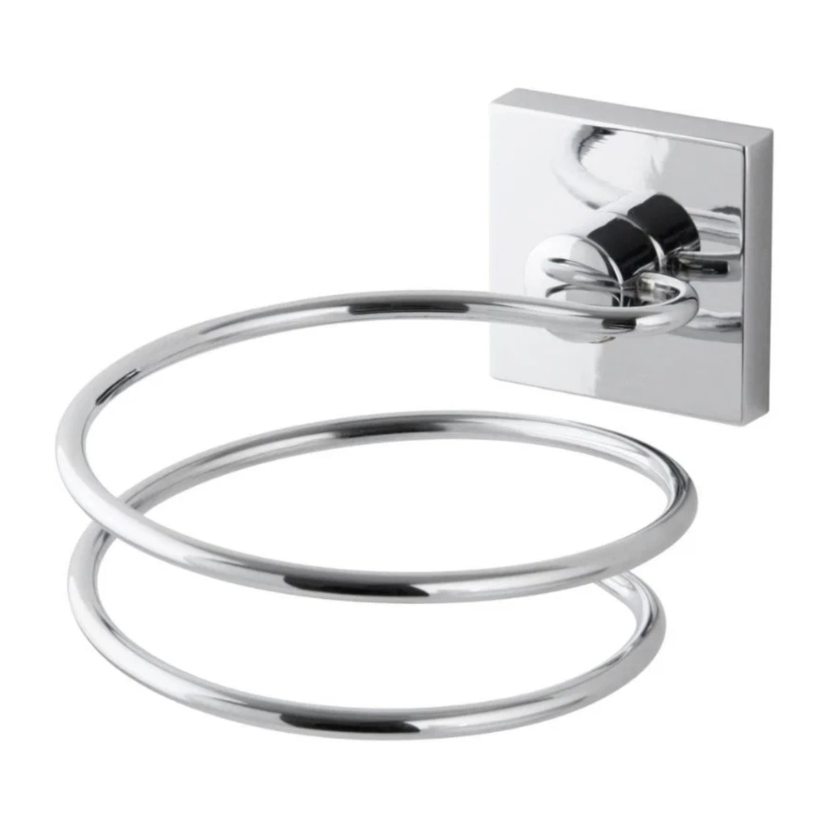Support sèche cheveux en zinc gris chromé Fackelmann Mare