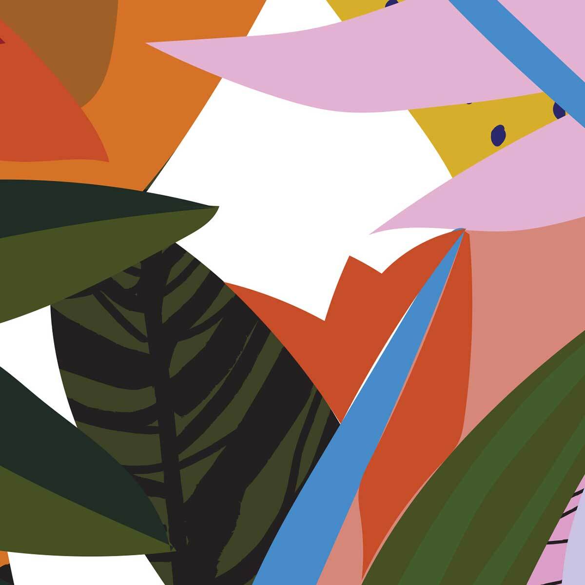 Affiche encadrée fleurs tropicales Affiche + cadre en métal - Noir