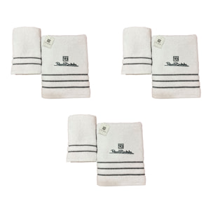 Renato Balestra 3 Set di 2 Asciugamani da bagno (1 viso e 1 bidet) Bianco