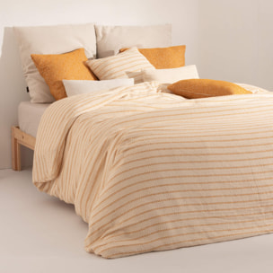 Housse de couette jacquard Agres Ocre