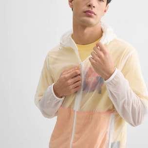 Cortavientos MUNICH streetwear de poliamida naranja