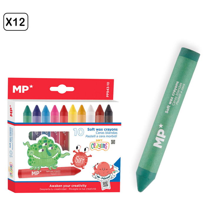 12 PACCHI DI CRAYON MORBIDI 10 Pz.