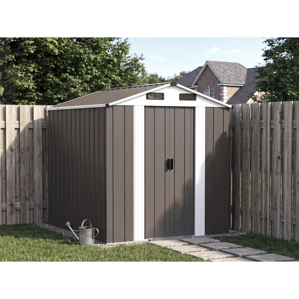 Abri de jardin métal "Dallas" - 4,12 m² - Taupe