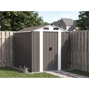 Abri de jardin métal "Dallas" - 4,12 m² - Taupe