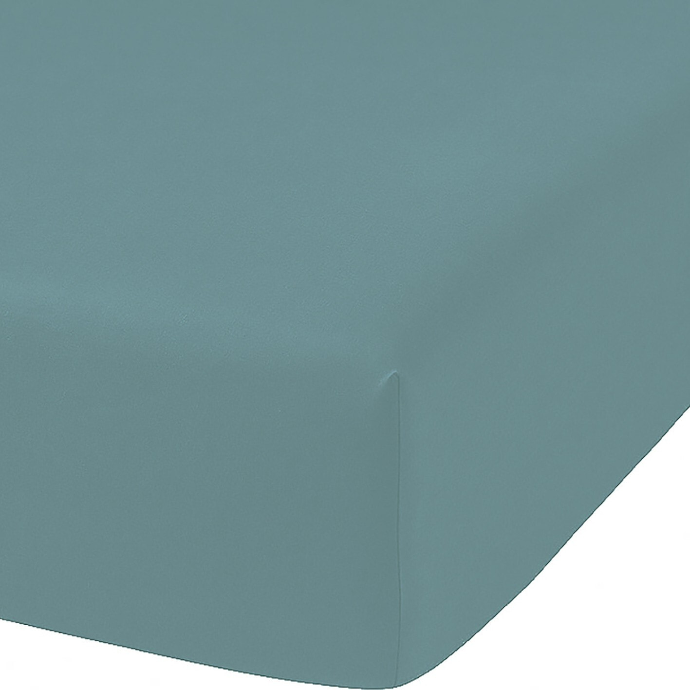 Drap Housse Coton 57fils Uni - Bonnet 35cm Lagon
