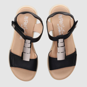 Sandalias de Piel - Negro - Tacón: 5 cm