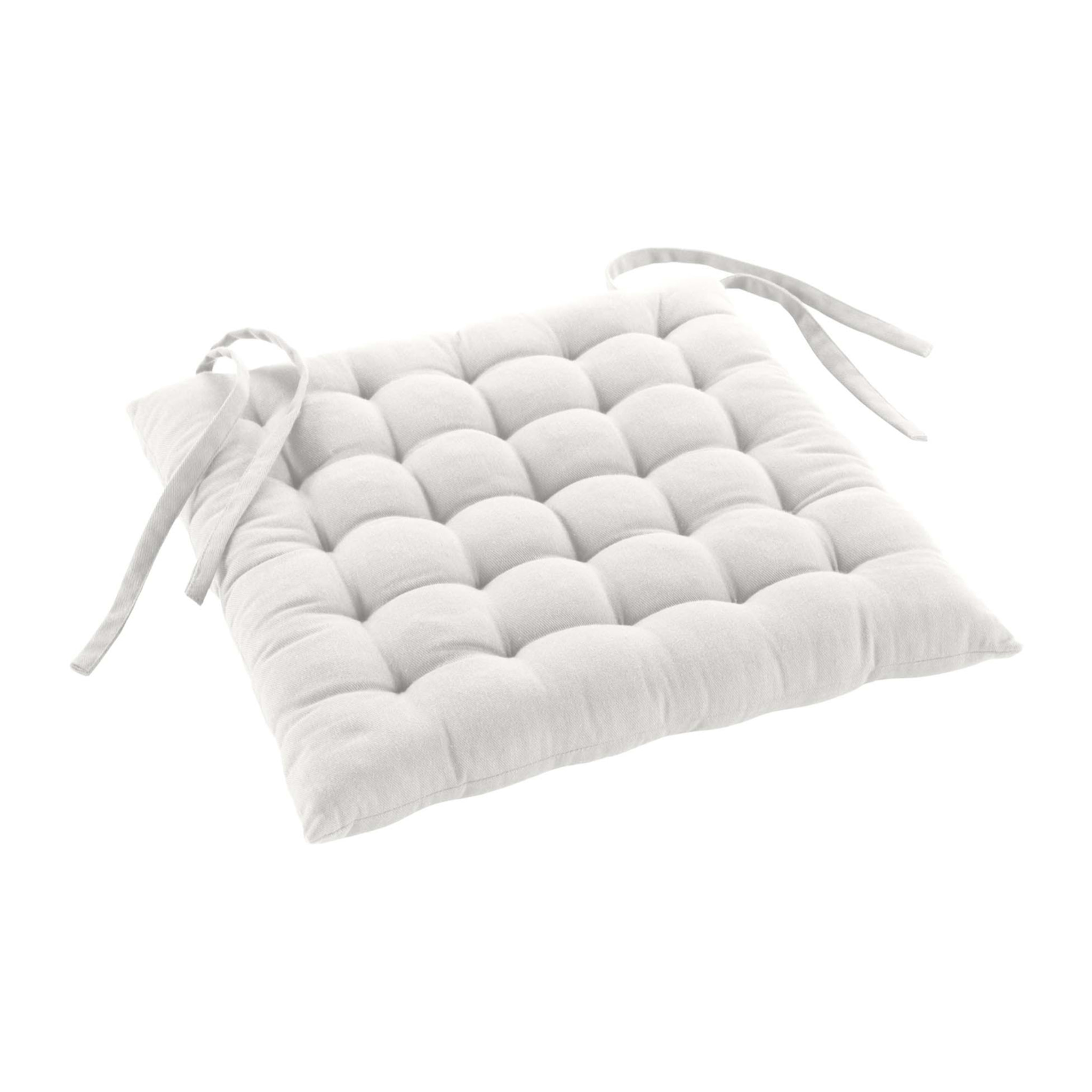 Assise matelassée en coton et polyester recyclé - Blanc